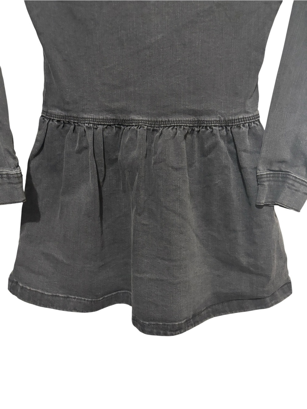 OshKosh B’gosh Girls Black Denim Shirt Dress Size 8/8A Snap Front Long Sleeve - Picture 9 of 16